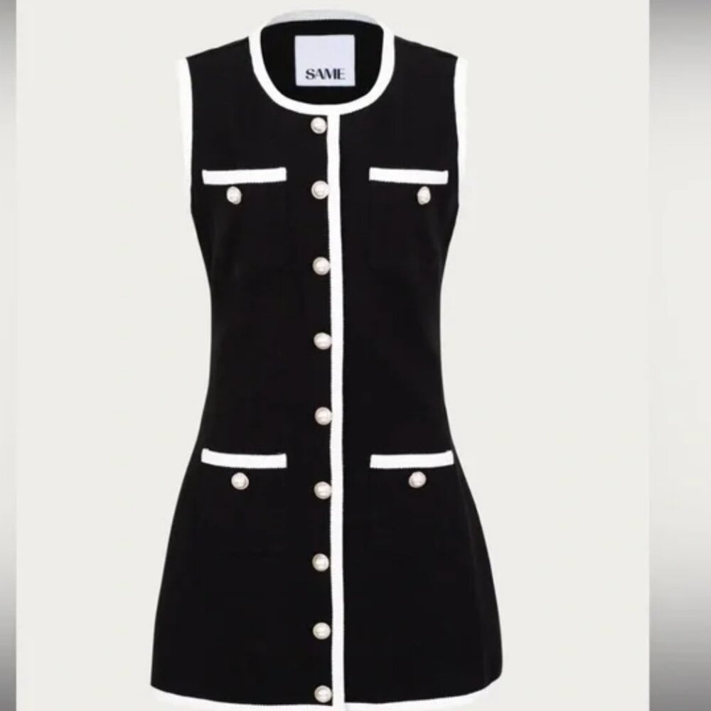 Black and White Sleeveless Dress GRACE DRESS